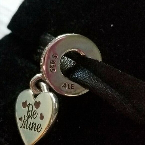 Authentic PANDORA Sterling Silver Be Mine Dangle Charm ENG792017CZ_4 USA EXCL - Picture 4 of 6